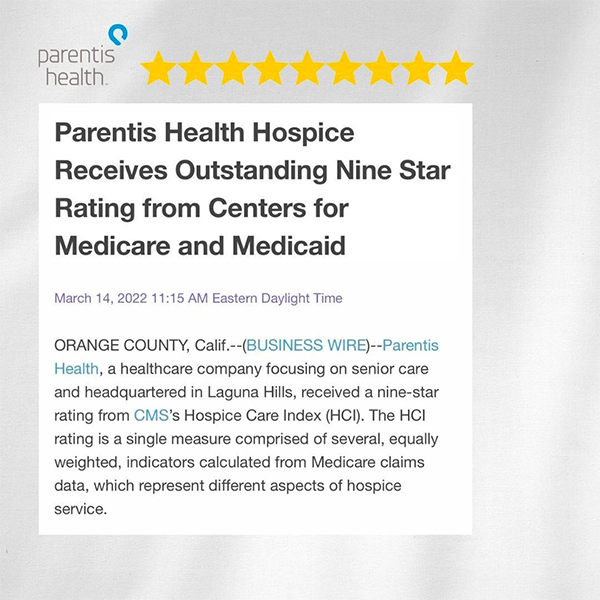 Parentis Health Nine Star Rating